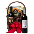 Double Wine Caddy & Gourmet Snack Basket